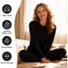 image:imageAmerican Trends Womens Thermal Underwear Set  Long Johns for Base Layer Women with Fleece Lined for WinterWarm LoungewearBlack