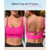 image:imageWomens Fashion Bikini Swim Top Comfortable Supportive Sports Bra Swimsuit Top for Swimming Beach YogaNeon Pink