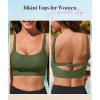 image:imageWomens Fashion Bikini Swim Top Comfortable Supportive Sports Bra Swimsuit Top for Swimming Beach YogaOlive Green