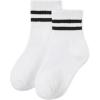 image:imageAmerican Trends Kids Athletic Boys Girls Crew Socks Toddler Striped Socks School Uniform Socks 4 Pairs 412 Years1 Pair Black Stripes
