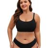image:imageAmerican Trends Plus Size Bikini Top for Women Large Bust Swim Tops Sports Swim Bra with Strong SupportBlack