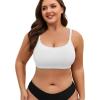 image:imageAmerican Trends Plus Size Bikini Top for Women Large Bust Swim Tops Sports Swim Bra with Strong SupportWhite