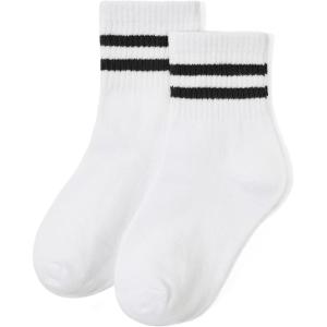 image:imageAmerican Trends Kids Athletic Boys Girls Crew Socks Toddler Striped Socks School Uniform Socks 4 Pairs 412 Years1 Pair Black Stripes