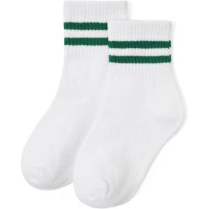 image:imageAmerican Trends Kids Athletic Boys Girls Crew Socks Toddler Striped Socks School Uniform Socks 4 Pairs 412 Years1 Pair Green Stripes