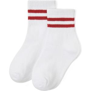 image:imageAmerican Trends Kids Athletic Boys Girls Crew Socks Toddler Striped Socks School Uniform Socks 4 Pairs 412 Years1 Pair Red Stripes