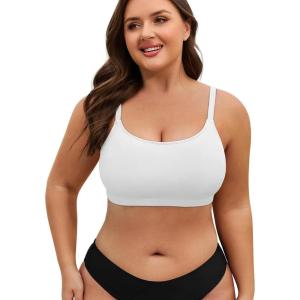 image:imageAmerican Trends Plus Size Bikini Top for Women Large Bust Swim Tops Sports Swim Bra with Strong SupportWhite