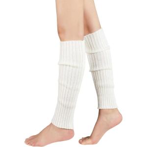 image:imageAmerican Trends Y2K Knit Leg Warmers for WomenStretchable Leg Warmers for Girls BootsBalletYoga amp 80s PartyCream White