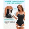 image:imageAmerican Trends One Piece Swimsuit Tummy Control Color Block Slimming Bathing Suit Spaghetti Strap Lace Up Back SwimwearBlack  White