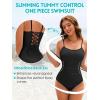 image:imageAmerican Trends One Piece Swimsuit Tummy Control Color Block Slimming Bathing Suit Spaghetti Strap Lace Up Back SwimwearBlack