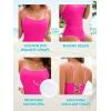 image:imageAmerican Trends One Piece Swimsuit Tummy Control Color Block Slimming Bathing Suit Spaghetti Strap Lace Up Back SwimwearHot Pink