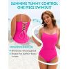 image:imageAmerican Trends One Piece Swimsuit Tummy Control Color Block Slimming Bathing Suit Spaghetti Strap Lace Up Back SwimwearHot Pink