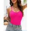 image:imageAmerican Trends Womens One Piece Swimsuit Tummy Control Slimming Bathing Suit Shell Stitch Color Block Cross Back SwimwearHot Pink