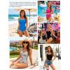 image:imageAmerican Trends Womens One Piece Swimsuit Tummy Control Slimming Bathing Suit Shell Stitch Color Block Cross Back SwimwearHot Pink