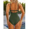image:imageModest One Piece Swimsuit Women Tummy Control 2026 Long Torso Slimming Bathing Suit Cute Floral Swim SuitsA Army Green