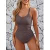 image:imageModest One Piece Swimsuit Women Tummy Control 2026 Long Torso Slimming Bathing Suit Cute Floral Swim SuitsA Brown