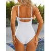 image:imageModest One Piece Swimsuit Women Tummy Control 2026 Long Torso Slimming Bathing Suit Cute Floral Swim SuitsA White
