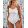 image:imageModest One Piece Swimsuit Women Tummy Control 2026 Long Torso Slimming Bathing Suit Cute Floral Swim SuitsA White