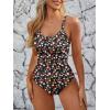 image:imageModest One Piece Swimsuit Women Tummy Control 2026 Long Torso Slimming Bathing Suit Cute Floral Swim SuitsB Black Colorful Floral