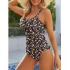 image:imageModest One Piece Swimsuit Women Tummy Control 2026 Long Torso Slimming Bathing Suit Cute Floral Swim SuitsB Black Colorful Floral