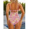 image:imageModest One Piece Swimsuit Women Tummy Control 2026 Long Torso Slimming Bathing Suit Cute Floral Swim SuitsB Hot Pink Floral