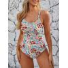 image:imageModest One Piece Swimsuit Women Tummy Control 2026 Long Torso Slimming Bathing Suit Cute Floral Swim SuitsB Red Blue Floral