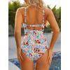 image:imageModest One Piece Swimsuit Women Tummy Control 2026 Long Torso Slimming Bathing Suit Cute Floral Swim SuitsB Red Blue Floral