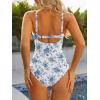 image:imageModest One Piece Swimsuit Women Tummy Control 2026 Long Torso Slimming Bathing Suit Cute Floral Swim SuitsB White Blue Floral