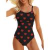 image:imageModest One Piece Swimsuit Women Tummy Control 2026 Long Torso Slimming Bathing Suit Cute Floral Swim SuitsB Black Heart
