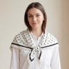 image:imageAmerican Trends Large Silk Scarf With Horsebit Ring Buckle2756 Neck Scarf With Clips Satin Hair Scarves For WomenBlack and White Polka Dots