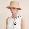 image:imageAmerican Trends Large Silk Scarf With Horsebit Ring Buckle2756 Neck Scarf With Clips Satin Hair Scarves For WomenBlack and White Polka Dots