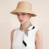 image:imageAmerican Trends Large Silk Scarf With Horsebit Ring Buckle2756 Neck Scarf With Clips Satin Hair Scarves For WomenBlack and White Stripes