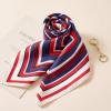image:imageAmerican Trends Large Silk Scarf With Horsebit Ring Buckle2756 Neck Scarf With Clips Satin Hair Scarves For WomenRed Nested Square Pattern