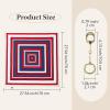image:imageAmerican Trends Large Silk Scarf With Horsebit Ring Buckle2756 Neck Scarf With Clips Satin Hair Scarves For WomenRed Nested Square Pattern