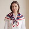 image:imageAmerican Trends Large Silk Scarf With Horsebit Ring Buckle2756 Neck Scarf With Clips Satin Hair Scarves For WomenRed Nested Square Pattern