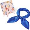 image:imageAmerican Trends Satin Scarf with Gift Pack235 Square Neck Scarf for women Lightweight Silk Hair Scarves for CasualPartyBlue