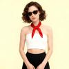 image:imageAmerican Trends Satin Scarf with Gift Pack235 Square Neck Scarf for women Lightweight Silk Hair Scarves for CasualPartyRed