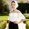 image:imageAmerican Trends Satin Scarf with Gift Pack235 Square Neck Scarf for women Lightweight Silk Hair Scarves for CasualPartyWhite