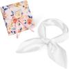 image:imageAmerican Trends Satin Scarf with Gift Pack235 Square Neck Scarf for women Lightweight Silk Hair Scarves for CasualPartyWhite