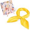 image:imageAmerican Trends Satin Scarf with Gift Pack235 Square Neck Scarf for women Lightweight Silk Hair Scarves for CasualPartyYellow