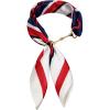 image:imageAmerican Trends Large Silk Scarf With Horsebit Ring Buckle2756 Neck Scarf With Clips Satin Hair Scarves For WomenRed Nested Square Pattern
