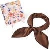 image:imageAmerican Trends Satin Scarf with Gift Pack235 Square Neck Scarf for women Lightweight Silk Hair Scarves for CasualPartyLight Coffee