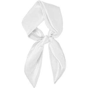 image:imageAmerican Trends Satin Scarf with Gift Pack235 Square Neck Scarf for women Lightweight Silk Hair Scarves for CasualPartyWhite