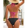 image:imageAmerican Trends Bikini Sets for Women Triangle String Bikini Two Piece Swimsuit Halter Top Bathing SuitBlackRose Pink