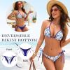 image:imageAmerican Trends Bikini Sets for Women Triangle String Bikini Two Piece Swimsuit Halter Top Bathing SuitBlueFloral