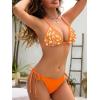 image:imageAmerican Trends Bikini Sets for Women Triangle String Bikini Two Piece Swimsuit Halter Top Bathing SuitOrangeFloral