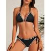 image:imageAmerican Trends Womens String Triangle Bikini Two Piece Bikini Sets for Women Sexy Swimsuit Halter Top Bathing SuitBlack