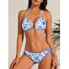 image:imageAmerican Trends Womens String Triangle Bikini Two Piece Bikini Sets for Women Sexy Swimsuit Halter Top Bathing SuitBlue Floral