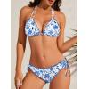 image:imageAmerican Trends Womens String Triangle Bikini Two Piece Bikini Sets for Women Sexy Swimsuit Halter Top Bathing SuitBlue Floral