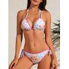 image:imageAmerican Trends Womens String Triangle Bikini Two Piece Bikini Sets for Women Sexy Swimsuit Halter Top Bathing SuitPink Floral