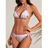 image:imageAmerican Trends Womens String Triangle Bikini Two Piece Bikini Sets for Women Sexy Swimsuit Halter Top Bathing SuitPink Floral